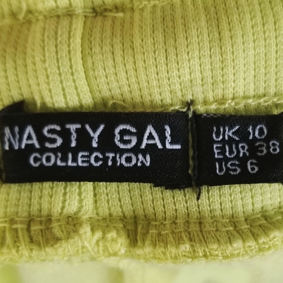Nasty Gal Time To Chill Jogger Longline Highlighter Yellow-Green Athletic Shorts - Picture 3 of 3